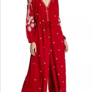 Free People Red jumpsuit romper XS